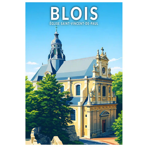 Affiche - Blois - Église Saint-Vincent-de-Paul