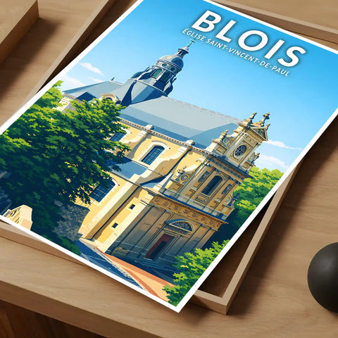 Affiche - Blois - Église Saint-Vincent-de-Paul