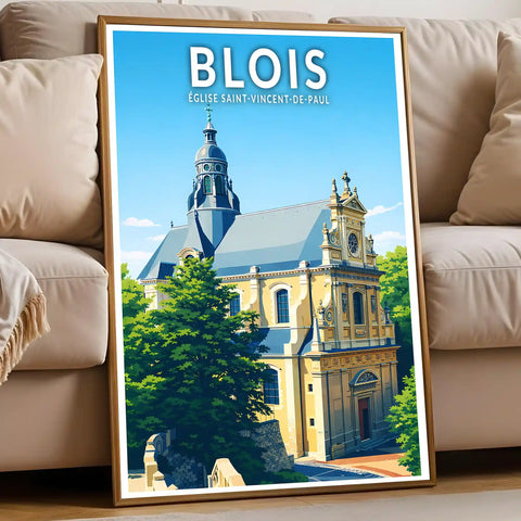 Affiche - Blois - Église Saint-Vincent-de-Paul