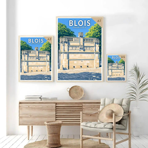 Affiche - Blois - Fontaine Louis XII