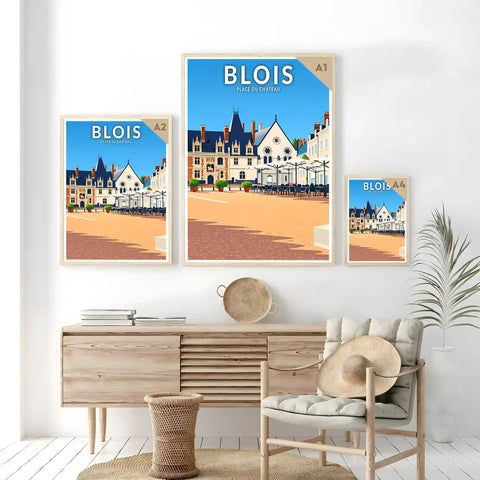 Affiche - Blois - Place du Château