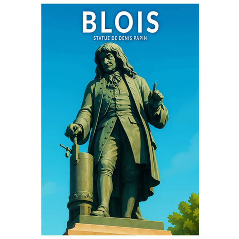 Affiche - Blois - Statue de Denis Papin