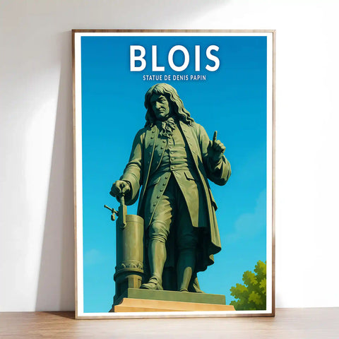 Affiche - Blois - Statue de Denis Papin