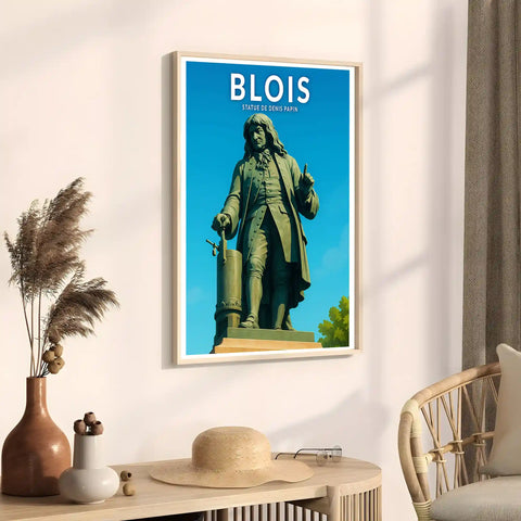 Affiche - Blois - Statue de Denis Papin