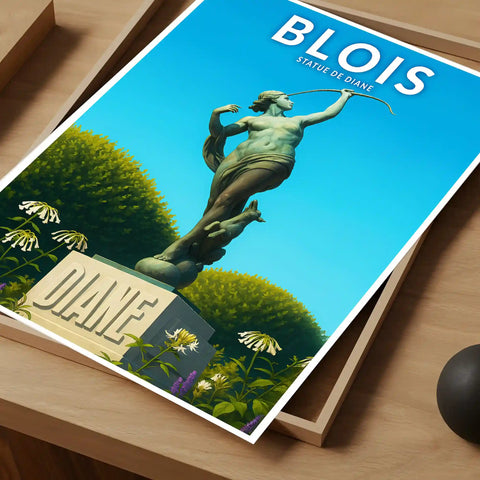 Affiche - Blois - Statue de Diane