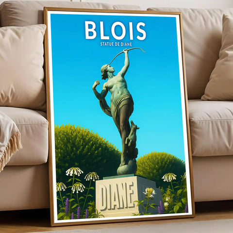 Affiche - Blois - Statue de Diane