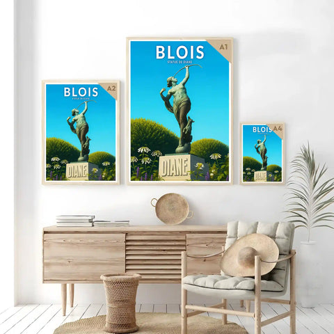 Affiche - Blois - Statue de Diane