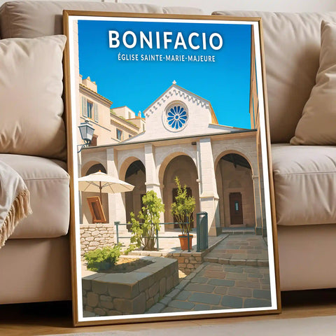 Affiche - Bonifacio - Église Sainte-Marie-Majeure