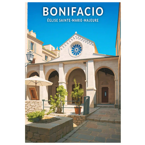 Affiche - Bonifacio - Église Sainte-Marie-Majeure