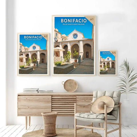 Affiche - Bonifacio - Église Sainte-Marie-Majeure