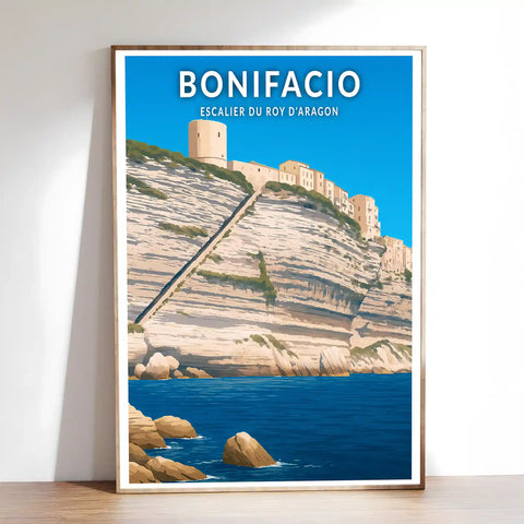 Affiche - Bonifacio - Escalier du Roy d'Aragon