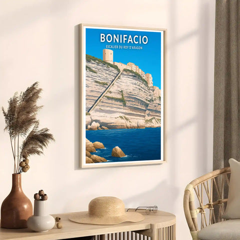 Affiche - Bonifacio - Escalier du Roy d'Aragon