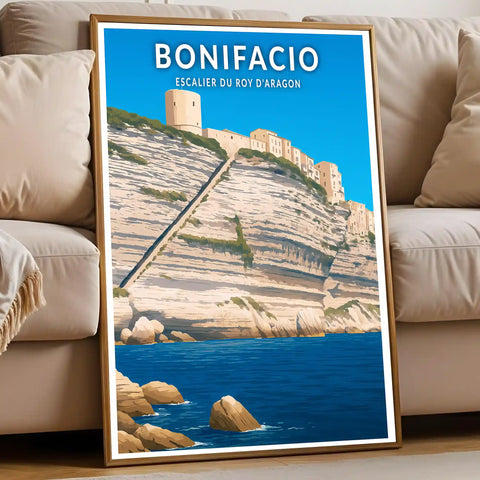 Affiche - Bonifacio - Escalier du Roy d'Aragon