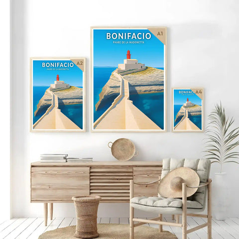 Affiche - Bonifacio - Phare de la Madonetta