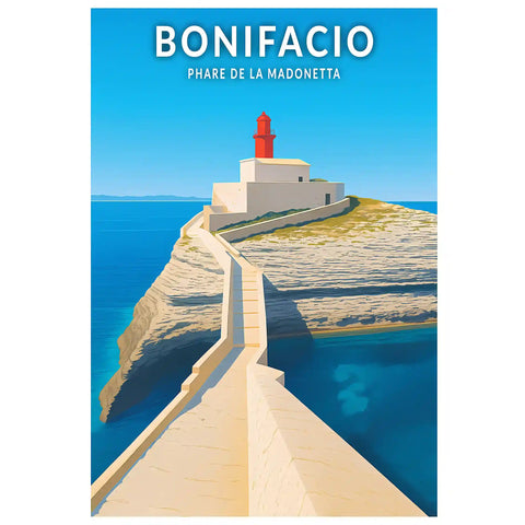 Affiche - Bonifacio - Phare de la Madonetta