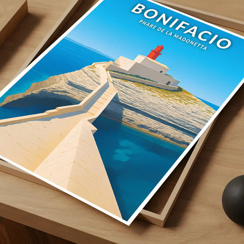 Affiche - Bonifacio - Phare de la Madonetta