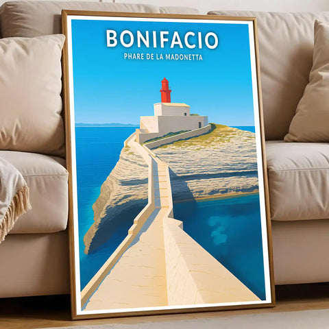 Affiche - Bonifacio - Phare de la Madonetta