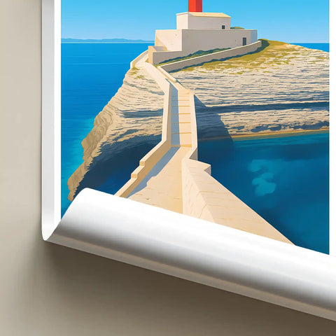 Affiche - Bonifacio - Phare de la Madonetta