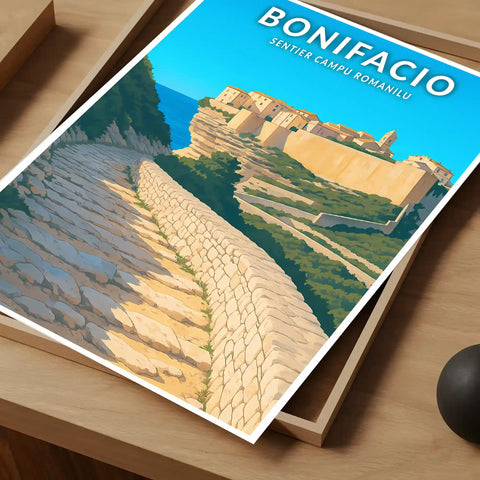 Affiche - Bonifacio - Sentier Campu Romanilu