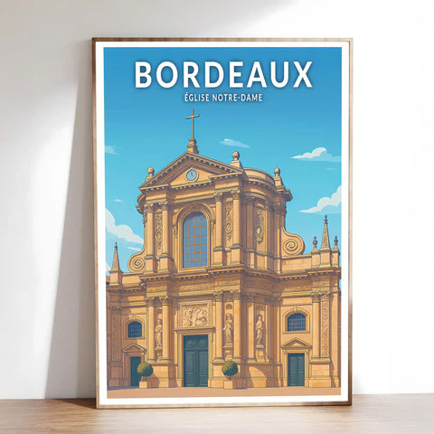 Affiche - Bordeaux - Église Notre-Dame