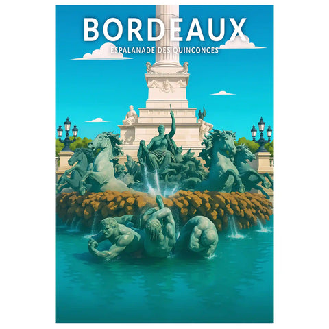 Affiche - Bordeaux - Esplanade des Quinconces