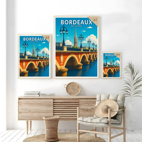 Affiche - Bordeaux - Pont de Pierre