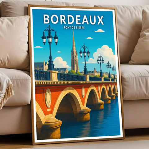 Affiche - Bordeaux - Pont de Pierre