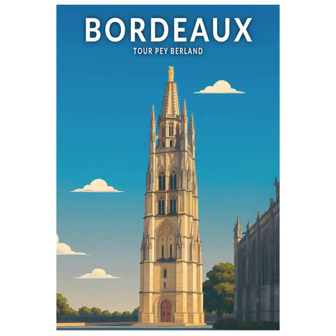 Affiche - Bordeaux - Tour Pey Berland