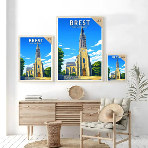 Affiche - Brest - Église Saint-Laurent