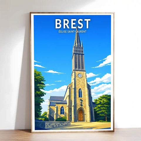 Affiche - Brest - Église Saint-Laurent