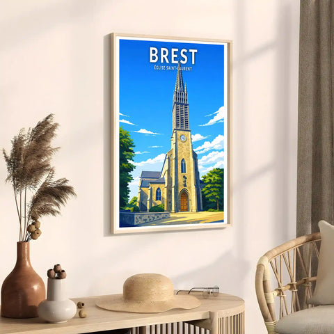 Affiche - Brest - Église Saint-Laurent
