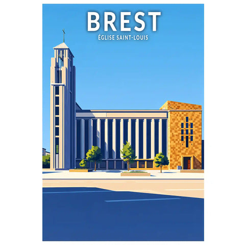 Affiche - Brest - Église Saint-Louis