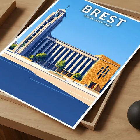 Affiche - Brest - Église Saint-Louis