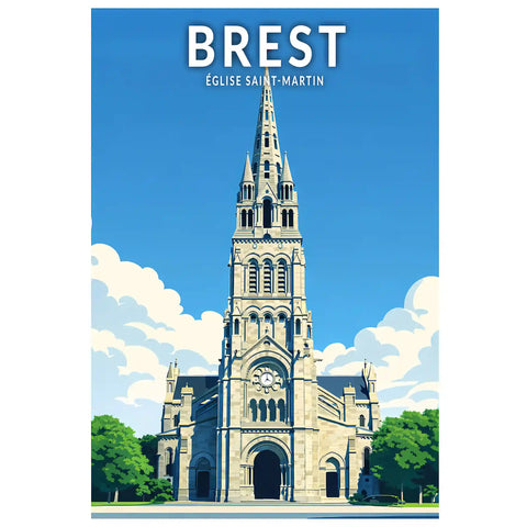 Affiche - Brest - Église Saint-Martin