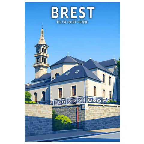 Affiche - Brest - Église Saint-Pierre