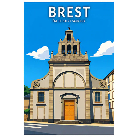 Affiche - Brest - Église Saint-Sauveur