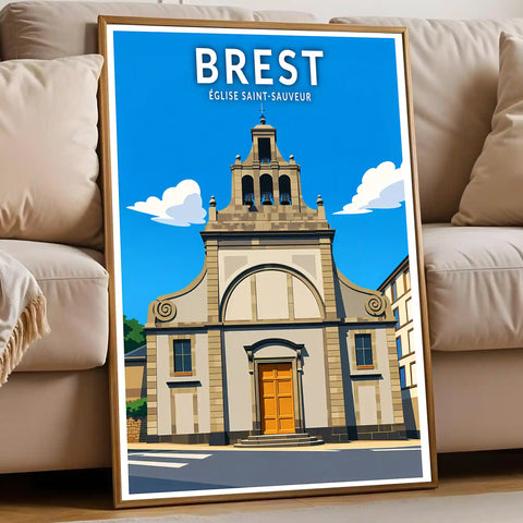 Affiche - Brest - Église Saint-Sauveur