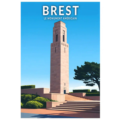 Affiche - Brest - Le Monument Américain