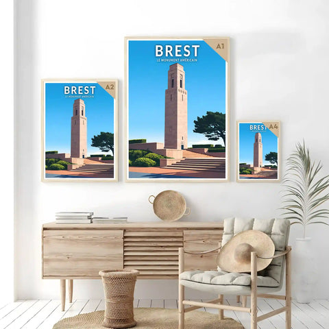 Affiche - Brest - Le Monument Américain