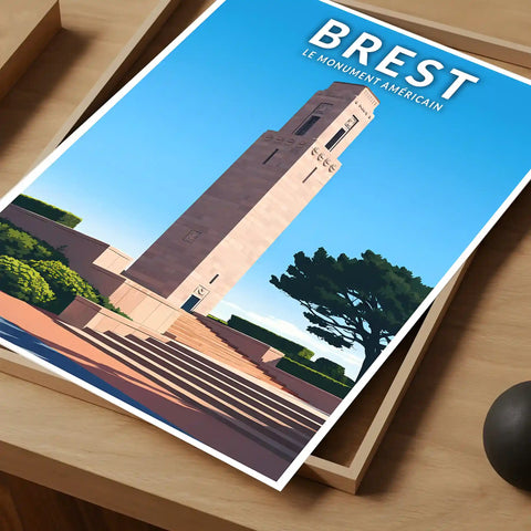 Affiche - Brest - Le Monument Américain