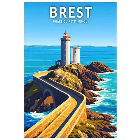 Affiche - Brest - Phare du Petit Minou