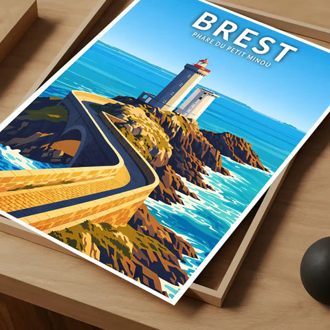 Affiche - Brest - Phare du Petit Minou