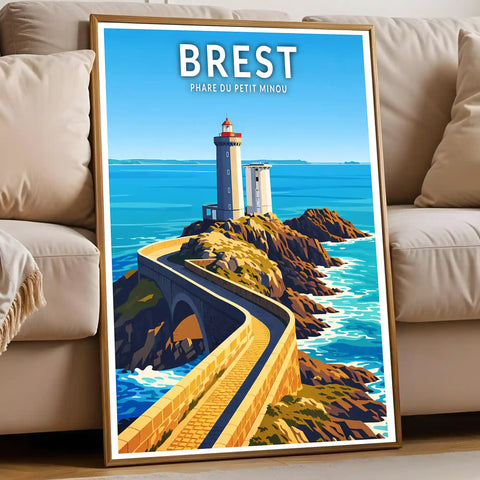 Affiche - Brest - Phare du Petit Minou