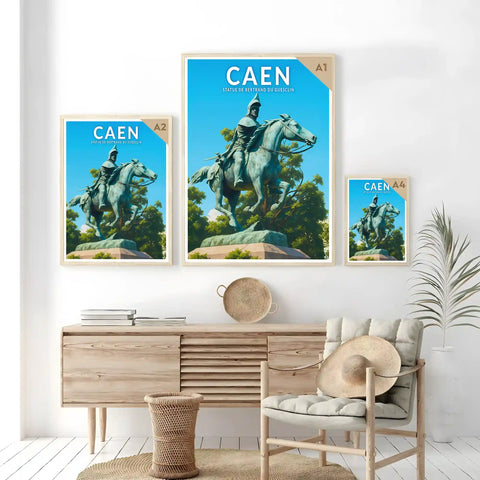 Affiche - Caen - Statue de Bertrand Du Guesclin