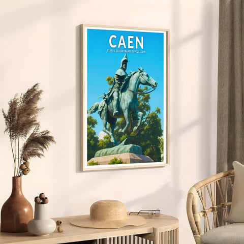 Affiche - Caen - Statue de Bertrand Du Guesclin