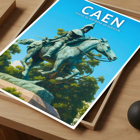 Affiche - Caen - Statue de Bertrand Du Guesclin