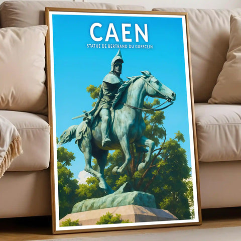 Affiche - Caen - Statue de Bertrand Du Guesclin