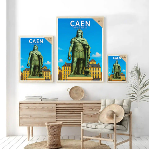 Affiche - Caen - Statue de Louis XIV