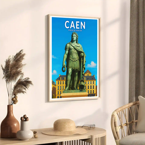 Affiche - Caen - Statue de Louis XIV
