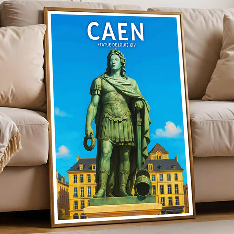 Affiche - Caen - Statue de Louis XIV